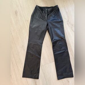 ANN TAYLOR Vintage Black Leather Pants Size 2